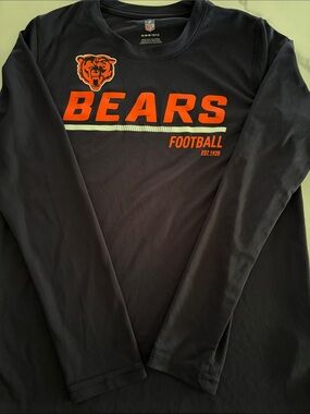 NFL Chicago Bears Long Sleeve Shirt - Black with Orange Accents kids 10/12 m